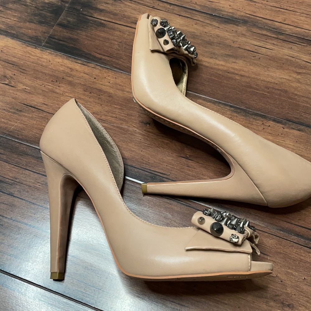 Sam Edelman tan leather upper heels size 8 - Picture 2 of 10